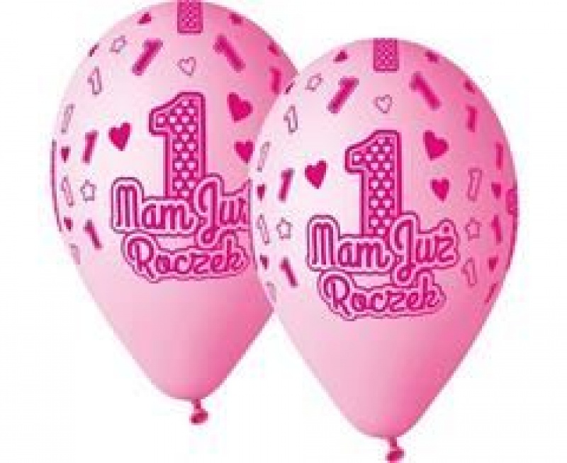BALONY PREMIUM HEL MAM JUŻ ROCZEK 13" RÓŻOWE /5/, Balony, Art. na okazje i przyjęcia