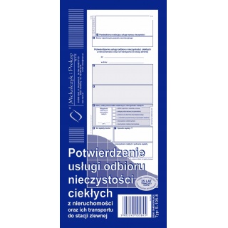 POTW.USŁ.ODB.NIECZ.CIEKŁ.ORAZ ICH TRANSP.DO ZLEWNI, Druki akcydensowe, Galanteria papiernicza