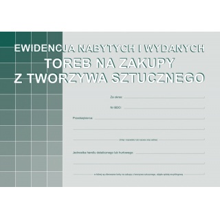 EWIDENCJA NAB.I WYD.TOREB NA ZAKUPY Z TW.SZTUCZ.A5, Druki akcydensowe, Galanteria papiernicza