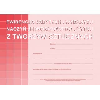 EWIDENCJA NAB.I WYD.NACZYŃ JEDN.Z TW.SZTUCZ.A5, Druki akcydensowe, Galanteria papiernicza
