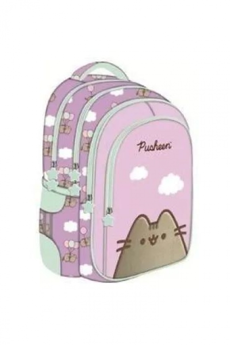PLECAK 4-KOMOROWY BPL-58 PUSHEEN VIOLET mkmp, Plecaki, Tekstylia