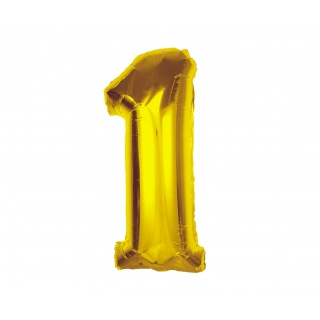 BALON FOLIOWY "CYFRA 1" ZŁOTA 85CM, Balony, Art. na okazje i przyjęcia