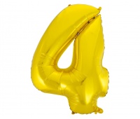 BALON FOLIOWY "CYFRA 4" ZŁOTA 85CM