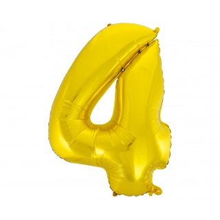 BALON FOLIOWY "CYFRA 4" ZŁOTA 85CM, Balony, Art. na okazje i przyjęcia