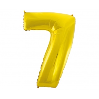 BALON FOLIOWY "CYFRA 7" ZŁOTA 85CM, Balony, Art. na okazje i przyjęcia