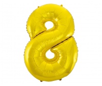 BALON FOLIOWY "CYFRA 8" ZŁOTA 85CM