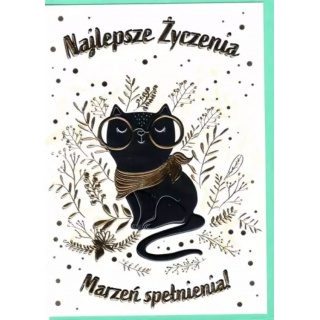 KARNET B6 KOT W OKULARACH, Karnety, kartki okolicznościowe, Art. dekoracyjne i prezentowe