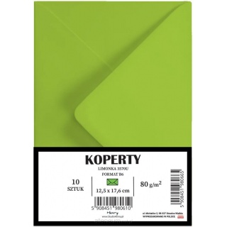 Koperty B6 komplet 10 szt. LIMONKA 3570U, Koperty kolorowe i ozdobne, Koperty i akcesoria do wysyłek