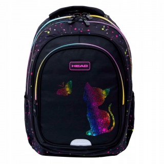 PLECAK HEAD GOLDEN EFFECT RAINBOW KITTY AB330, Plecaki, Tekstylia