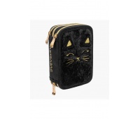 PIÓRNIK POJED.Z WYP.ASTRABAG FL.KITTTY BLACK AC11, Piórniki, Tekstylia