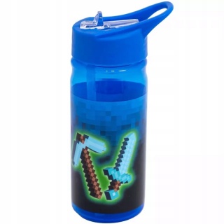 BIDON Z RURKĄ AQUA PURE BLUE PIXEL, Bidony, Bidony i śniadaniówki