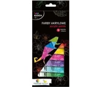 FARBY AKRYLOWE 12X12ML KIDEA, Farby, Plastyka