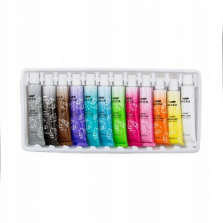 FARBY AKRYLOWE NEONOWE 12X12ML.KIDEA, Farby, Plastyka