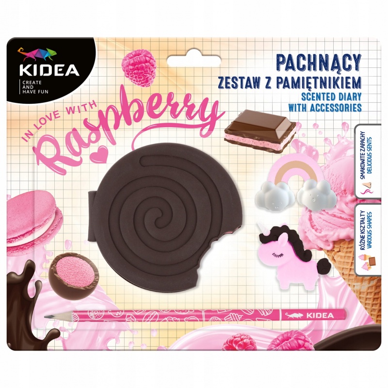 PACHNĄCY PAMIĘTNIK Z AKCES.MALINOWY KREM KIDEA, Pamiętniki, Zeszyty i bloki