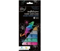 FARBY AKRYLOWE METALICZNE 12X12ML.KIDEA, Farby, Plastyka
