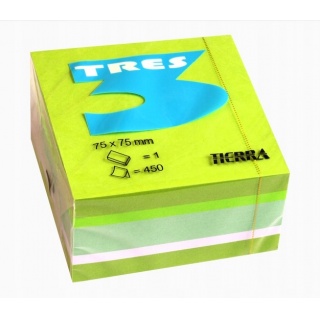 INFO KOSTKA FLUO 75x75mm 450k., Kostki, Galanteria papiernicza