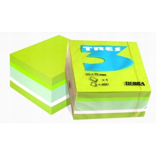 INFO KOSTKA FLUO 75x75mm 450k., Kostki, Galanteria papiernicza