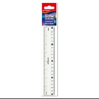 Plastic ruler KEYROAD Luminious, fluorescent, , 20cm, pendant, transparent