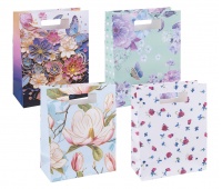 Gift bag DONAU HOME, laminated, 26x32,5x10cm, all year round, with handle, mix patterns