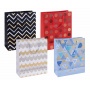 Torebka na prezenty DONAU HOME, laminowana, 25x30x10cm, całoroczna, sznurek, mix wzorów, Torby prezentowe, Koperty i akcesoria do wysyłek