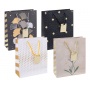 Torebka na prezenty DONAU HOME, laminowana, 25x30x10cm, całoroczna, sznurek, mix wzorów