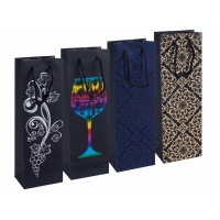 Liquor bag DONAU HOME, laminated, 12x35,5x8cm, all year round, string, mix patterns