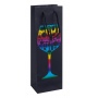 Torebka na alkohol DONAU HOME, laminowana, 12x35,5x8cm, całoroczna, sznurek, mix wzorów, Torby prezentowe, Koperty i akcesoria do wysyłek