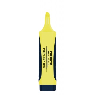 Zakreślacz OFFICE PRODUCTS z gumowym uchwytem, 2-5mm, żółty, Textmarkery, Artykuły do pisania i korygowania