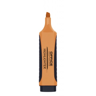 Zakreślacz OFFICE PRODUCTS z gumowym uchwytem, 2-5mm, pomarańczowy, Textmarkery, Artykuły do pisania i korygowania