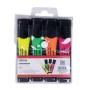 Zestaw zakreślaczy OFFICE PRODUCTS z gumowym uchwytem, 2-5mm, 4 szt., w etui, mix kolorów, Textmarkery, Artykuły do pisania i korygowania
