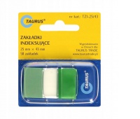 ZAKŁADKI PLASTIKOWE 25x43mm.ZIELONE 50szt., Zakładki indeksujące, Galanteria papiernicza