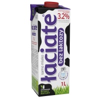 Mleko ŁACIATE, bez laktozy 3,2%, 1 l, krótki termin ważności, Mleka i śmietanki, Artykuły spożywcze