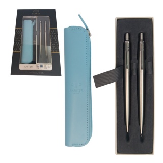 ZESTAW JOTTER S.STEEL CT DŁUGOPIS+OŁÓWEK AUT+ETUI, Zestawy, Art. do pisania i korygowania