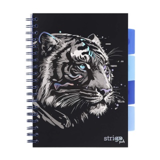 STRIGO PADS ANIMALS TYGRYS B5 KRATKA CZARNY 100K., Kołonotatniki, Zeszyty i bloki