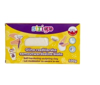 STRIGO GLINA RZEŹBIARSKA SAMOUTWARDZ.BIAŁA 500gr., Masy plastyczne i glinki, Plastyka