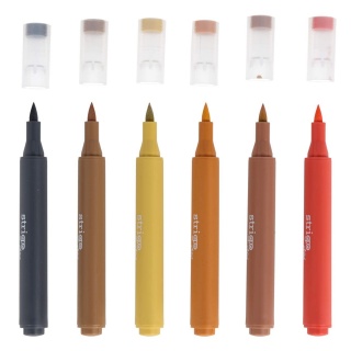 STRIGO MARKER AKRYLOWY BRUSH ZESTAW 6 6KOL., Flamastry, Plastyka