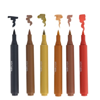 STRIGO MARKER AKRYLOWY BRUSH ZESTAW 6 6KOL., Flamastry, Plastyka
