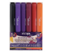 STRIGO MARKER AKRYLOWY BRUSH ZESTAW 7 6KOL., Flamastry, Plastyka