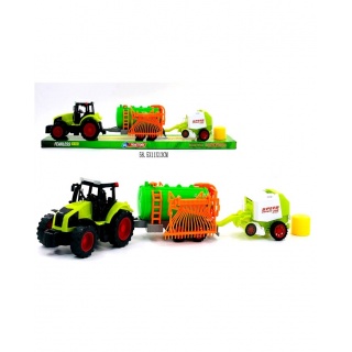 TRAKTOR 2 MASZYNY Z BECZKĄ KLOSZ 3847, Pojazdy, Zabawki
