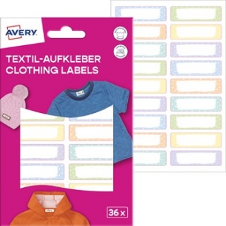 ETYKIETY TEKSTYLNE 46x13mm.PASTELOWE 36szt., Etykiety samoprzylepne i inne, Galanteria papiernicza