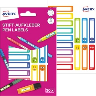 ETYKIETY PAPIEROWE 50x10mm.BIAŁE/TWARZE 30szt., Etykiety samoprzylepne i inne, Galanteria papiernicza