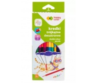 Kredki drewniane podwójne trójkątne 12szt.24kol.HC, Kredki ołówkowe, Plastyka