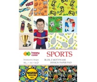 BLOK Z MOTYWAMI SPORTS A4 16ark.30 MOTYWÓW, Scrapbooking, Art. kreatywne