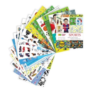 BLOK Z MOTYWAMI SPORTS A4 16ark.30 MOTYWÓW, Scrapbooking, Art. kreatywne