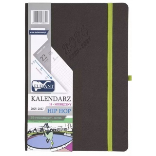 KALENDARZ HIP HOP B5 18 M-CY TYGODN.SZARY 2026, Tygodniowe, Kalendarze