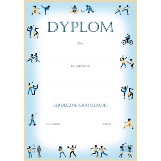 DYPLOM DYSCYPLINY W RAMCE /25/, Dyplomy, Galanteria papiernicza