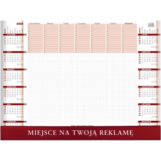BIUWAR Z LISTWĄ 55x40 52K.2026, Biurkowe, Kalendarze
