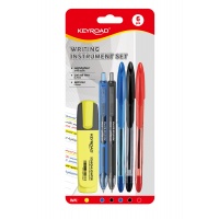 Writing set KEYROAD, 6 pieces, blister, mix colors