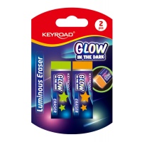 Gumka do ścierania KEYROAD Luminious, fluorescencyjna, 2 szt., blister, mix kolorów, Gumki, Artykuły do pisania i korygowania