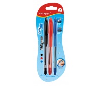 Długopis KEYROAD Ball Pen Soft Jet, miękki uchwyt, 0,7mm, 3 szt., blister, mix kolorów, Długopisy, Artykuły do pisania i korygowania